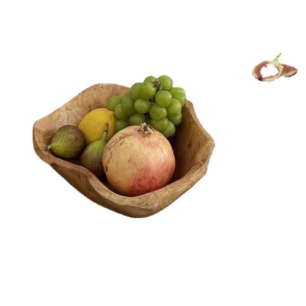 Large Capacity Creative Natural Solid Wood Snacks Fruit Basin - Image 5