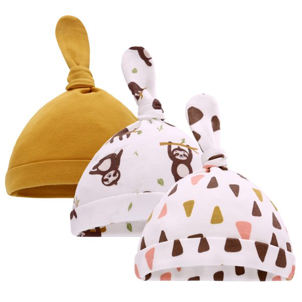 Thin Cotton Printed Baby Hat - Image 7