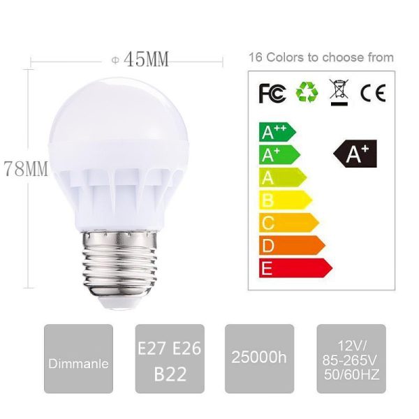 Colorful led bulb light rgb 3w bulb full color bulb - Image 5