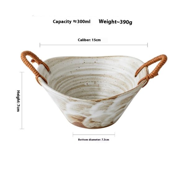 Handmade Coarse Pottery 6-inch Double-ear Bowl - Image 5