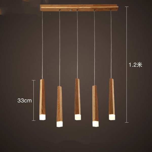 Nordic Solid Wood Matchstick Wooden Strip Pendant Light Post Modern Simplicity - Image 5