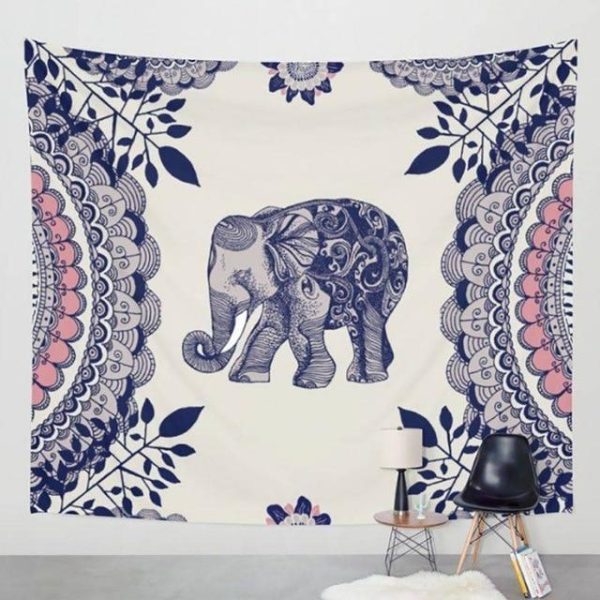 Patterned Bohemian Elephant Tapestry - Image 2