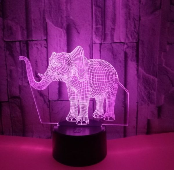 New elephant 3D light Colorful touch 3D LED visual light Gift decoration 3D small table lamp - Image 6