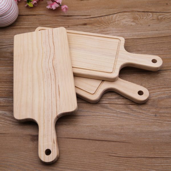 2 Size Natural Kitchen Chopping Blocks Bread Pallet With Handle Baking Cutting Board Wooden Board - Image 4
