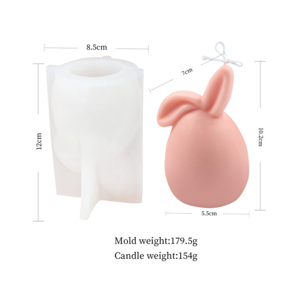 Handmade Diy Silicone Rabbit Candle Mold - Image 3