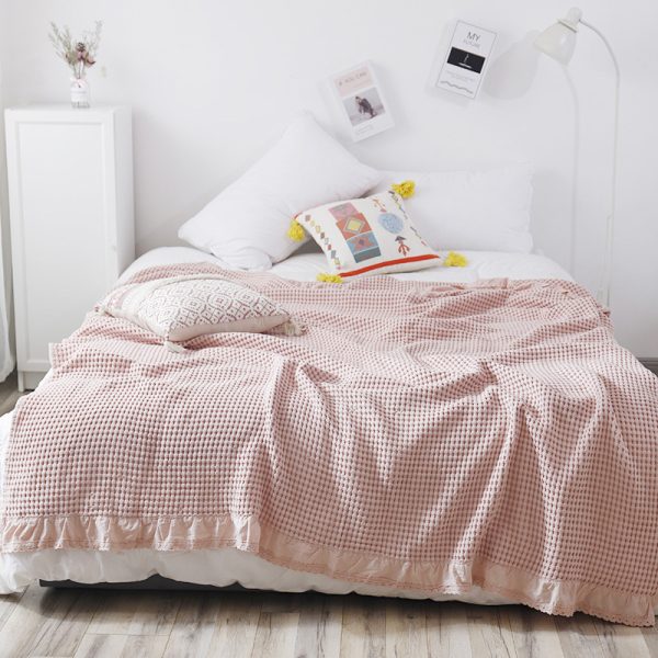 Home Fashion Waffle Towel Quilt Sofa Blanket - Image 6