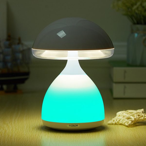 Color Dimming Rechargeable Bedside Mushroom Lamp - Image 4