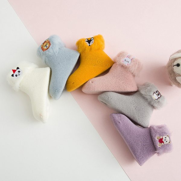 Brushed Embroidery Baby Socks Autumn And Winter Plus VelvetBrushed Embroidery Baby Socks Autumn And Winter Plus Velvet - Image 3