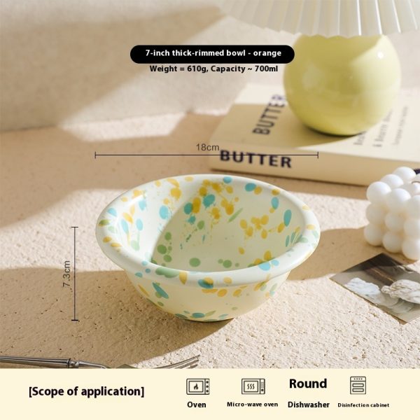 Good-looking Household Splash-ink Ceramic Yogurt Bowl - Image 2