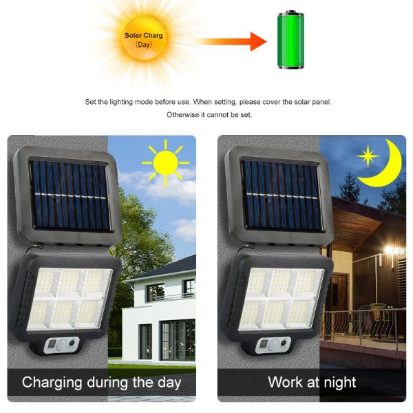 Split Solar Wall Light 120led Human Body Induction - Image 4