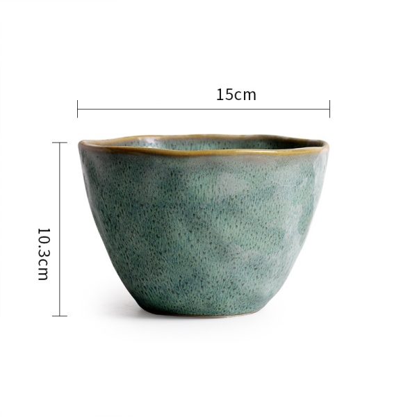 Creative Home Vintage Hammered Ceramic Salad Bowl - Image 5