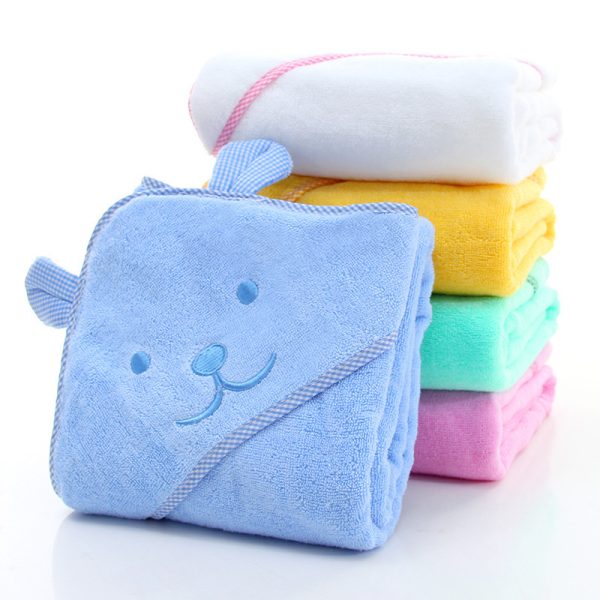 Cartoon embroidered bear cotton children's bath towel