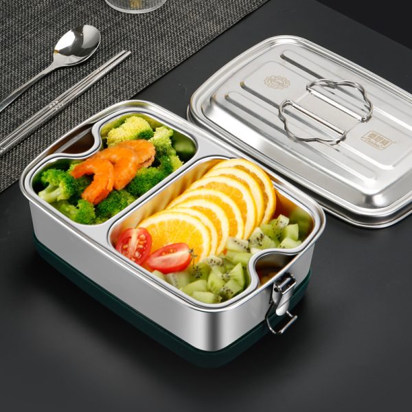 304 Stainless Steel Sealed Overflow-proof Double-layer Convenient Lunch Box - Image 3