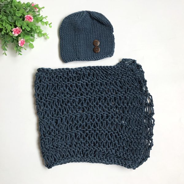 Sea Blue Blanket Hat Baby Photo Suit - Image 2