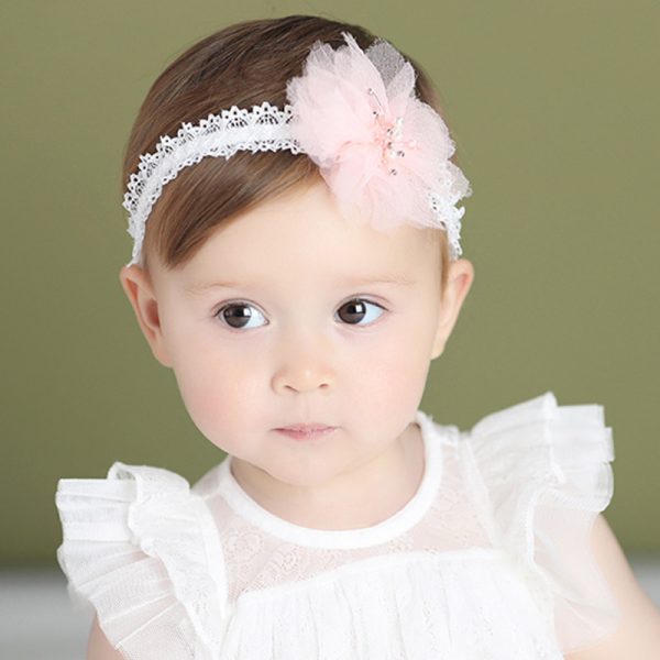 Baby hair band new Korean Korean Handmade flower children with baby hair wholesale - Image 3