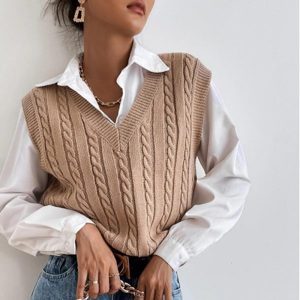 Women's Fashionable All-match Knitted Sweater Vest - Image 4