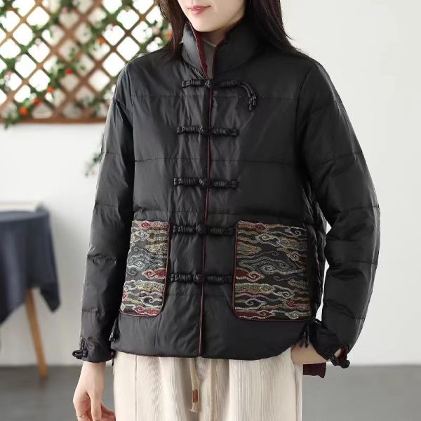 Women's Clothing Short Embroidery Down Jacket Women - Image 3