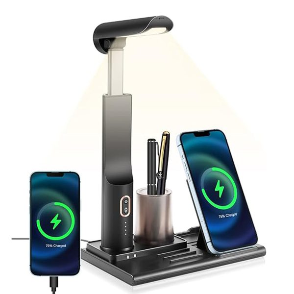 3 In 1 Multifunctional Led Desk Light  With 15W Fast Wireless Charger USB Charging Port Desk Lamp For Home Office  Desk Lamp For Android Dormitory Study Reading Lamp  Adapter Not Included - Image 6