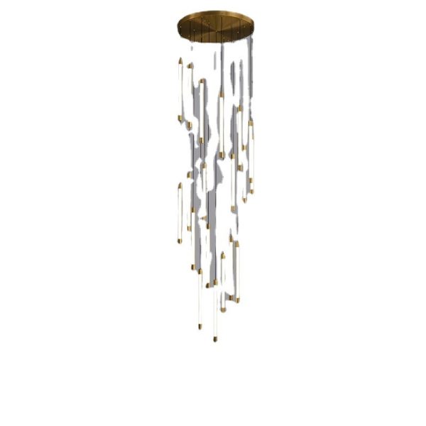 All Copper Duplex Staircase Long Chandelier - Image 6