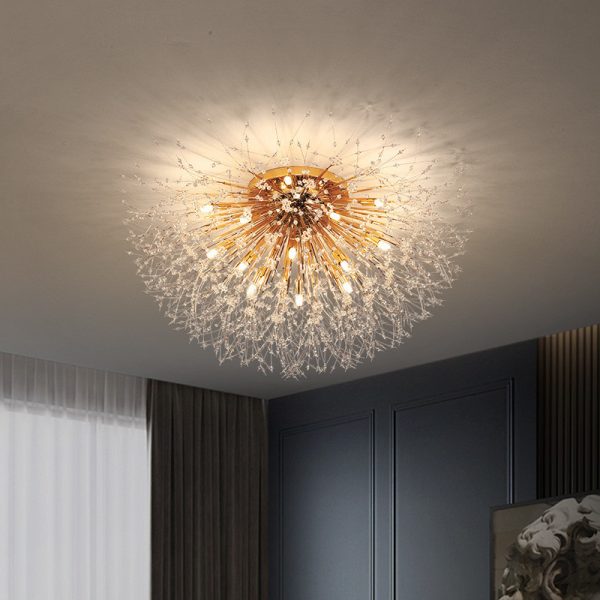 Dandelion Bedroom Crystal Ceiling Lamp - Image 2