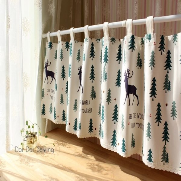 Kitchen fabric short curtains - Image 2