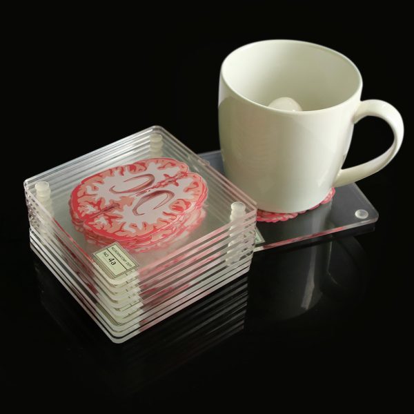 Creative Floral Brain Slices Acrylic Coasters Party Favors - Image 2