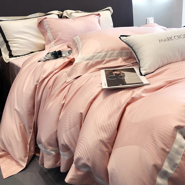 High-end Minimalist Tencel Cotton Vintage Active Printing Home Textile Bedding Four-piece Set - Image 9