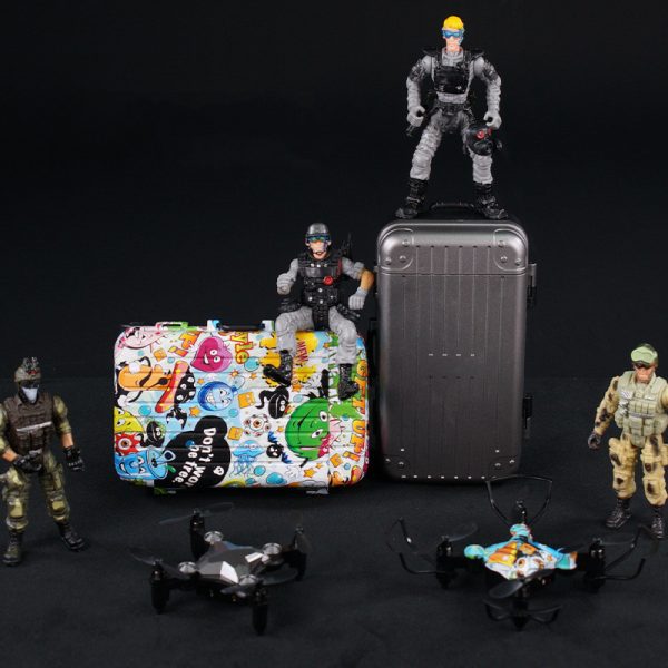 New Luggage Box Storage Box Folding Mini UAV Aerial Photography Remote Control Four Axis Children's Toys Drone - Image 9