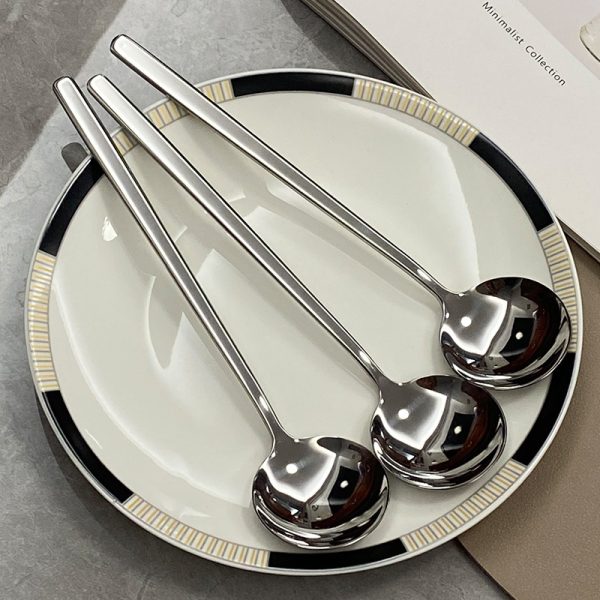 304 Stainless Steel Household Golden Round Head Spoon Creative - Image 2