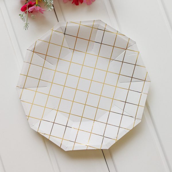 Disposable gilt mesh decagonal paper tray set - Image 3