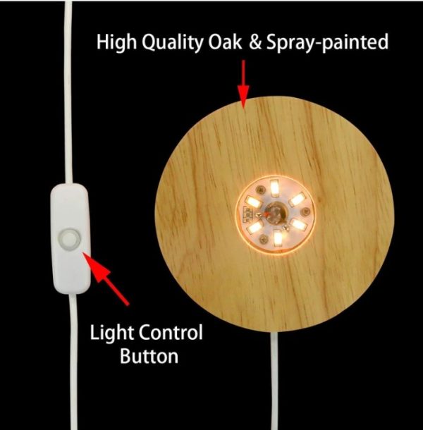 Wood LED Light Display Base - Image 2