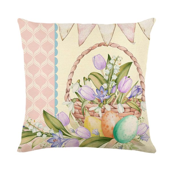 Easter Print Embrace Pillowcase Linen Living Room Headrest Cover - Image 5