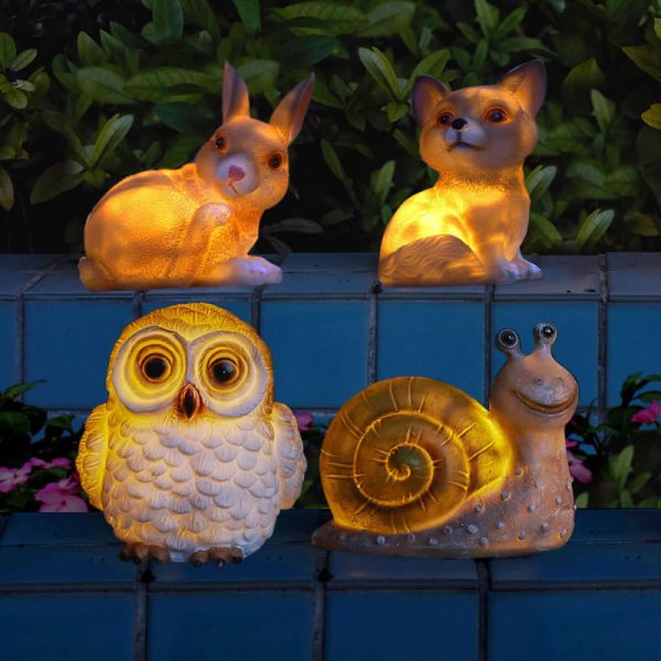 Outdoor Lawn Garden Solar Energy Animal Resin Lamp