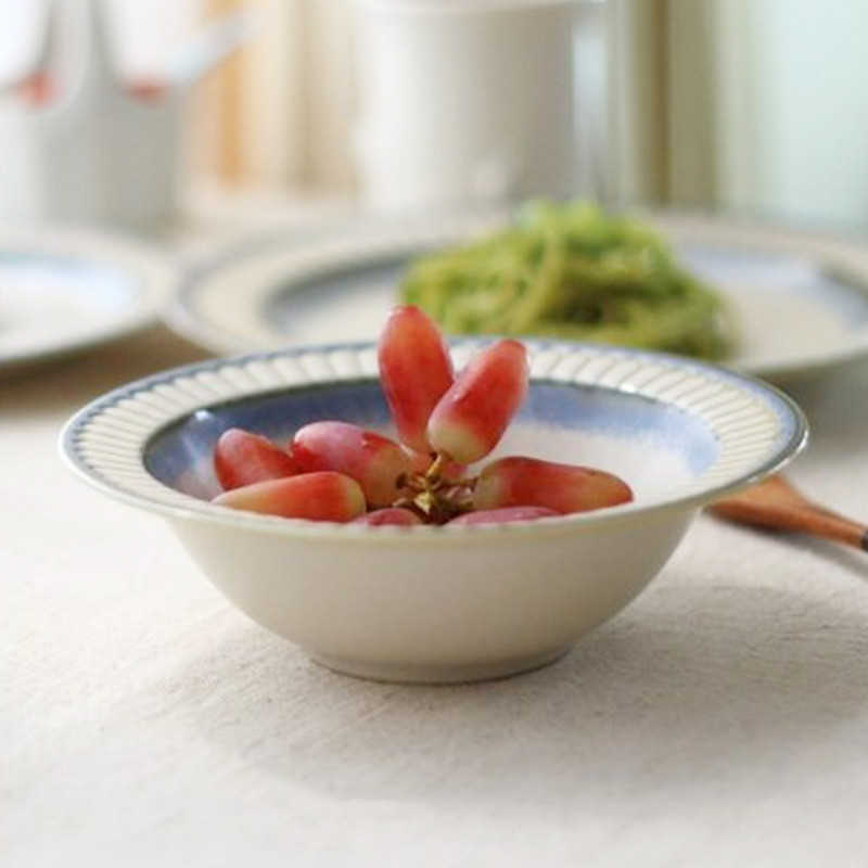 Ceramic Steak Plate Japanese Retro Deep Dish Tableware