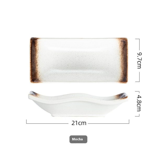 Ceramic Tableware Household Plate Creative Rectangle Dish - Image 4