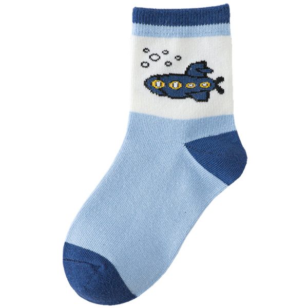 Spring And Autumn Cartoon Ship Boy Socks - Image 3