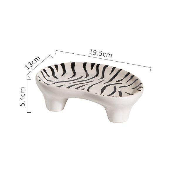 Hand Painted Speckled Zebra Leopard Cloud Irregular Shaped Ceramic Storage Tray - Image 5