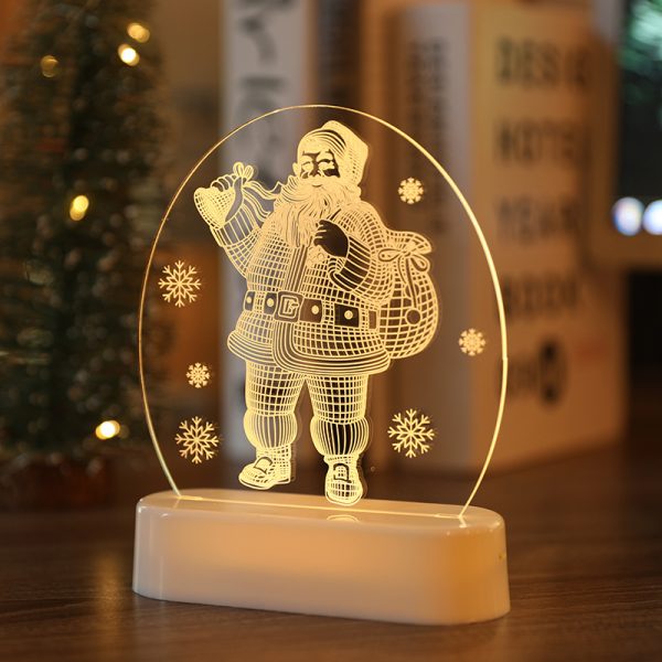 LED Fairy String Lights Battery USB 3D Santa Claus Tree Acrylic Night Light Wedding Christmas Decoration for Home Room Garland - Image 4