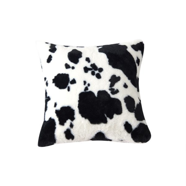 Cow Flower Plush Design Double-sided Pillow Cover Without Core - Image 9