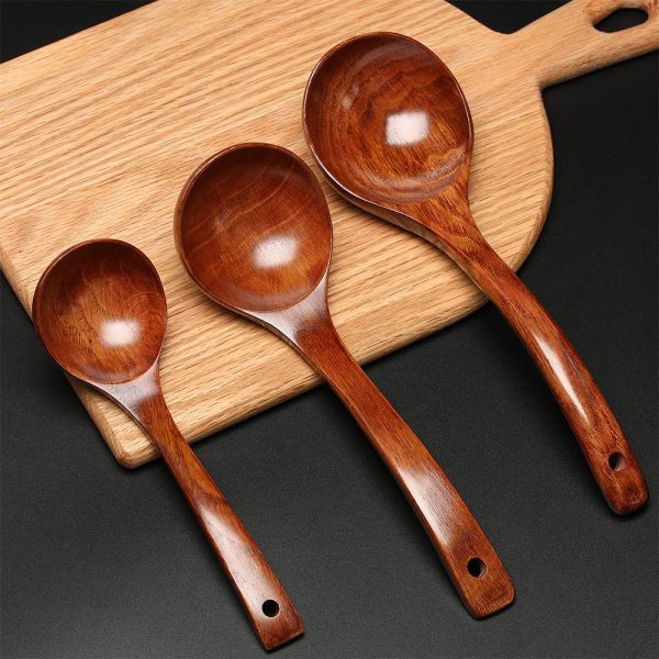 S/M/L Natural Wooden Cooking Scoop - Image 2