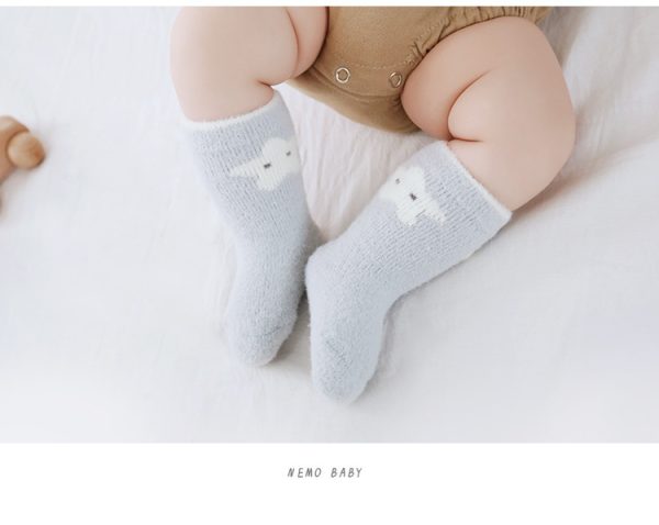 Mink Wool Newborn Thickened Baby Medium Tube Socks - Image 3