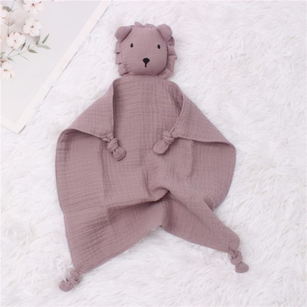 INS Wind Baby Cotton Gauze Comfort Towel Muslin Baby Sleeping Doll Lion Saliva Towel - Image 3