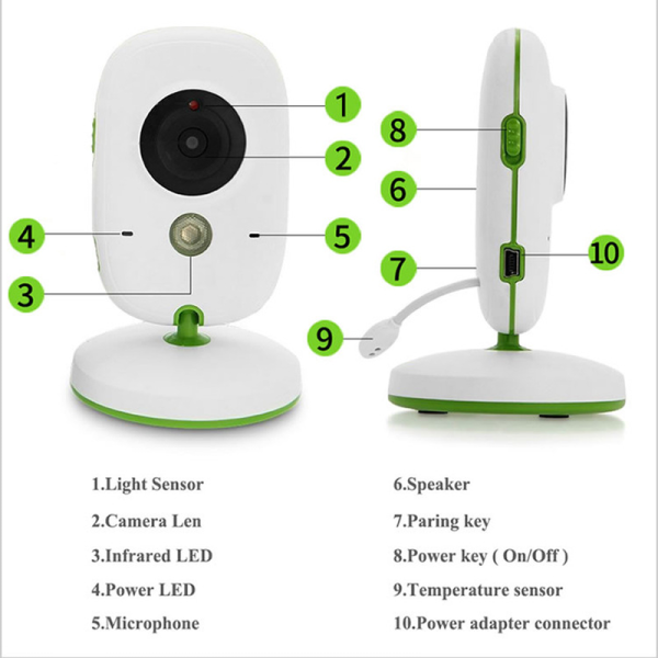 2 Inch Wireless Two-Way Intercom Baby Video Monitor - Image 6