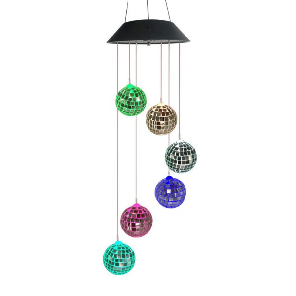 Solar Wind Chimes Light Rice Pellet Ball Hummingbird Color Changing Light String LED - Image 4