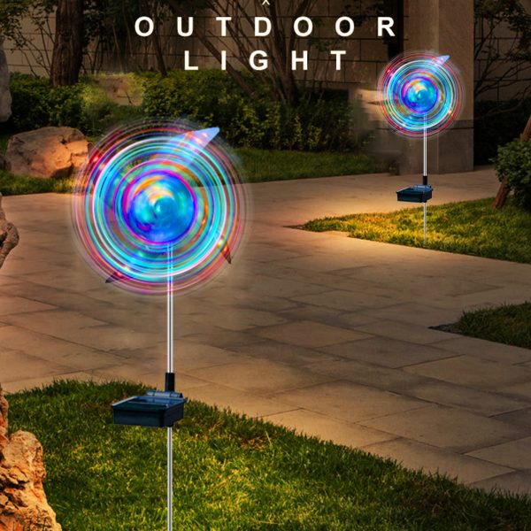 Led Solar Wind Spinner Light Garden Path Outdoor Yard Pinwheels Windmill Decor Patio Lawn Christmas Holiday Decoration - Image 2