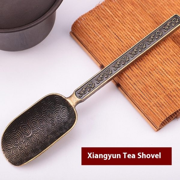 Carved Fu Character Auspicious Clouds Pattern Tea Ceremony Utensils Tea Spoon