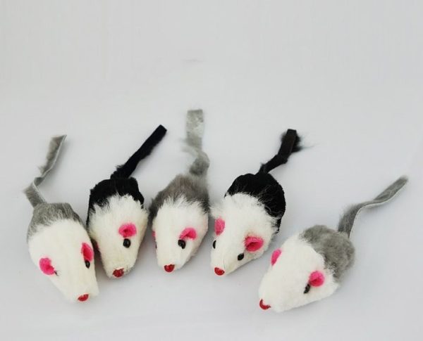 Cat toy cat fake mouse toy tiantian cat rabbit skin mouse (5 packs) funny cat toy - Image 3