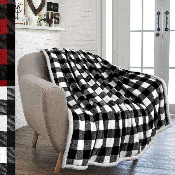 Red plaid flannel wool blanket - Image 6