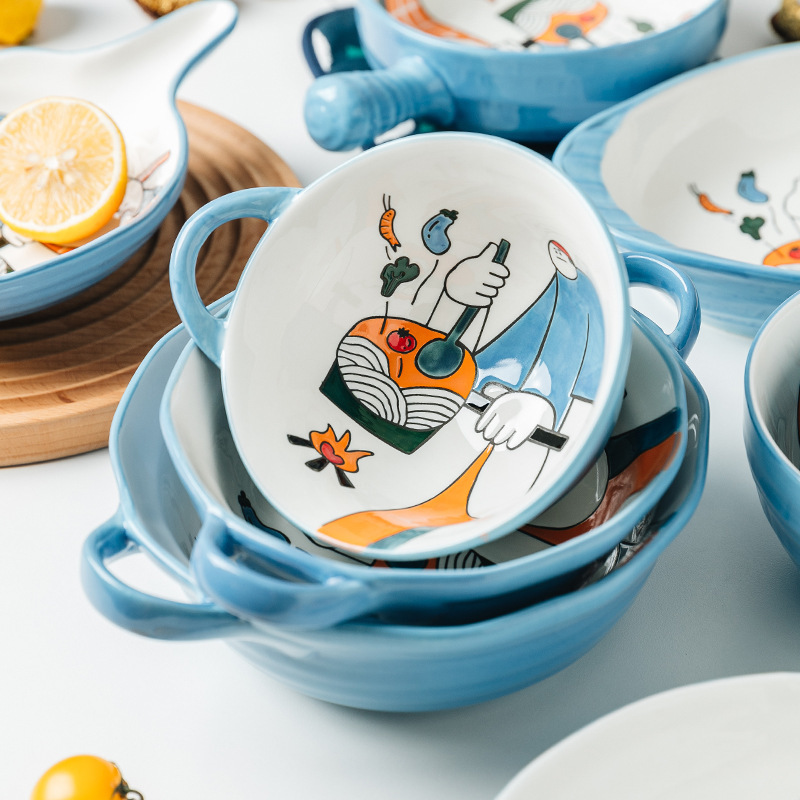 Japanese-style Household Ceramic Dishes And Cutlery Set