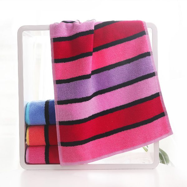 Thickened Color Striped Face Towel Absorbent Soft Cotton Couple Models - Image 3